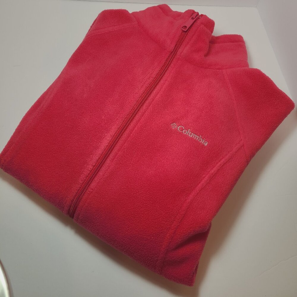 Columbia Hot Pink Full-Zip Fleece Jacket Women’s Size M - Picture 2 of 11